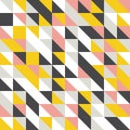 Mustard yellow and grey, pink, white background. Random colored abstract geometric mosaic pattern background Royalty Free Stock Photo