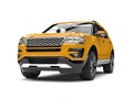 Mustard yellow modern SUV car Royalty Free Stock Photo