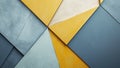 Mustard Yellow and Slate Blue Geometric Harmony Composition