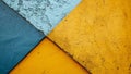 Mustard Yellow and Slate Blue Geometric Harmony Composition