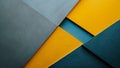 Mustard Yellow and Slate Blue Geometric Harmony Composition