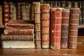 Musty Antique books. Generate Ai Royalty Free Stock Photo