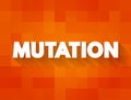 Mutation is a change in the DNA sequence of an organism, text concept background