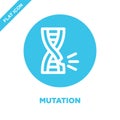 mutation icon vector. Thin line mutation outline icon vector illustration.mutation symbol for use on web and mobile apps, logo, Royalty Free Stock Photo