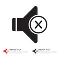 Mute audio speaker volume icon for applications and websites Royalty Free Stock Photo