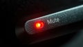 Mute Button with Red Indicator Light Royalty Free Stock Photo