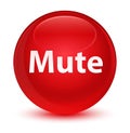 Mute glassy red round button Royalty Free Stock Photo