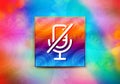 Mute microphone icon abstract colorful background bokeh design illustration