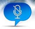 Mute microphone icon blue bubble background Royalty Free Stock Photo