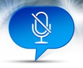 Mute microphone icon blue bubble background