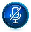Mute microphone icon elegant blue round button illustration Royalty Free Stock Photo