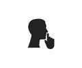 Mute, quiet, silence, silent icon. Vector illustration, flat design Royalty Free Stock Photo