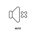 mute sign icon. Element of simple web icon with name for mobile concept and web apps. Thin line mute sign icon can be used for web