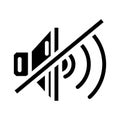 mute sound glyph icon vector illustration