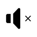 mute sound glyph icon vector illustration