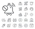 Mute sound line icon. Silence bell sign. Salaryman, gender equality and alert bell. Vector