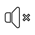 mute sound line icon vector illustration