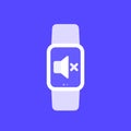 mute, sound off vector icon with a smartwatch