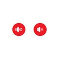 Mute Speaker Button Icon Vector in Flat Design. No Sound Symbol Images Royalty Free Stock Photo