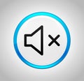 Mute speaker icon round blue push button Royalty Free Stock Photo