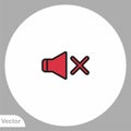 Mute vector icon sign symbol Royalty Free Stock Photo