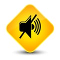 Mute volume icon elegant yellow diamond button Royalty Free Stock Photo