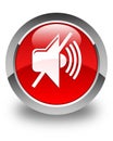 Mute volume icon glossy red round button Royalty Free Stock Photo