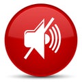 Mute volume icon special red round button Royalty Free Stock Photo