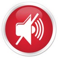 Mute volume icon premium red round button Royalty Free Stock Photo