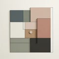 Muted color blocks in balanced abstract composition