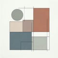 Muted color blocks in balanced abstract composition