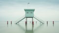 Muted Colors Lifeguard Tower In Lagoon - Photo By Akos Major