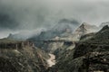 Muted Colors of Snow Storm Over The Colorado River In The Grand Canyon