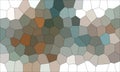 Muted gray turquoise khaki polygons organized in white empty cells in balanced pattern.