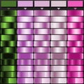 Muted Green Light Orchid Pale Pink Dusty Pink Bright Pink solid color with Metallic Gradient Color Collection. Perfect for Royalty Free Stock Photo