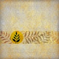 Muted leaves on natural brown background