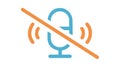 Muted Microphone Icon for Privacy, Sound Control, and Quiet Mode, vector design Generative AI Royalty Free Stock Photo