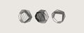 Muted pale brown background. Faceted stones drawn with hatching. Black lines Royalty Free Stock Photo