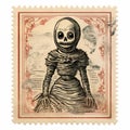 Muted Tones And Surrealism: Halloween Franchise\'s Scary Skeleton Stamp