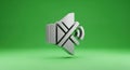muted volume icon on green background, 3d render Royalty Free Stock Photo
