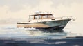 Muted Watercolor Painting Of A Seaworthy Capri 22 Boat