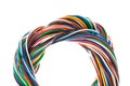 Muti-color electronic wire isolated on white Royalty Free Stock Photo