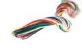 Muti-color electronic wire on white background Royalty Free Stock Photo