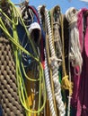 Muti coloured ropes of different textures