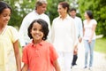 Muti-Generation Indian Family Walking In Countryside Royalty Free Stock Photo