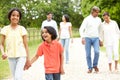 Muti-Generation Indian Family Walking In Countryside Royalty Free Stock Photo