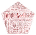 Mutlu Noeller word cloud - Merry Christmas on Turkish language and other different languages
