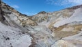 Mutnovsky Volcano. Fumaroles. Thermal area in the crater of Mutnovsky volcano.