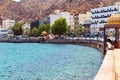 Mutrah Corniche with the Mutrah Fort in Muscat. View of a fort in Muttrah district of Muscat. Royalty Free Stock Photo