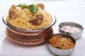 Mutton biryani, Indian Mutton Rice dish Royalty Free Stock Photo